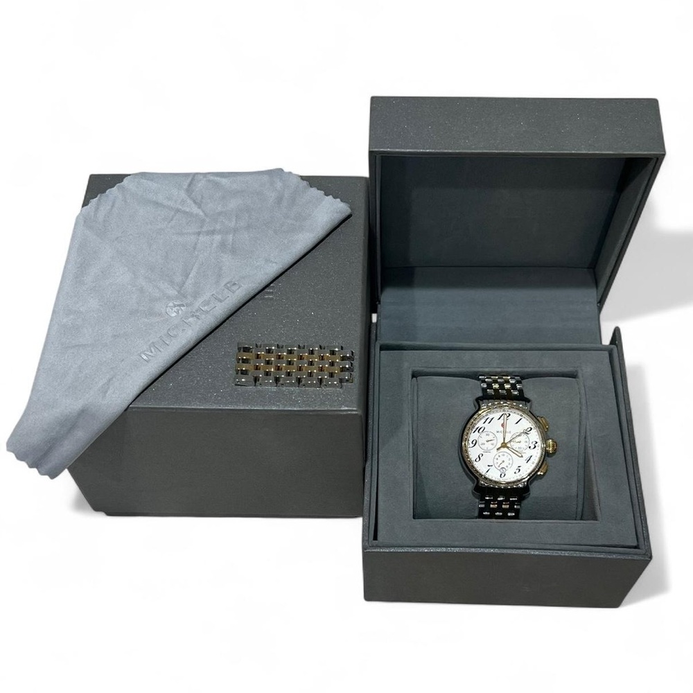 Michele Fluette Diamond Two Tone Stainless Steel Watch MW24A01C5966